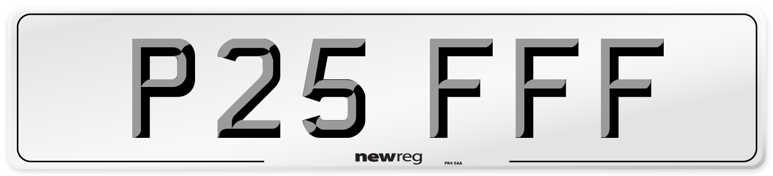 P25 FFF Number Plate from New Reg